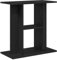 vidaXL aquarium stand fish tank cabinet - black oak engineered wood 60x30x60 cm - modern design for aquatic plant display in living room/office