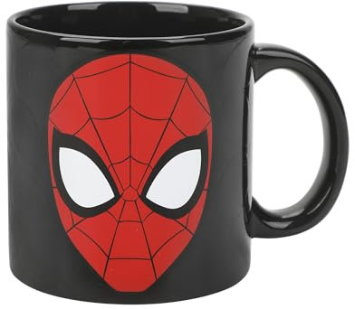 Spider-Man Mask - Tazza in ceramica nera reattiva al calore, 473 ml