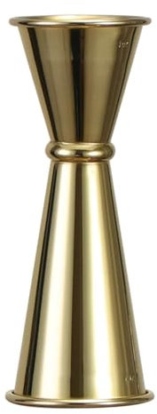 CQJJXKYC Cocteleras Shot-Taza medidora de Acero Inoxidable, coctelera, Medida de Alcohol, Jigger, Utensilios de coctelería para Bar de Cocina Juego de Cocktail Shaker(D 1oz 2oz Gold)