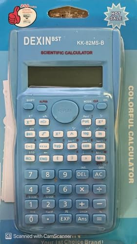 KK-82MS-B - Calculadora científica, pantalla de doble línea, azul