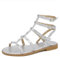 IF Fashion Scarpe Sandali Gladiatore Stivali Estivi da Donna Con Borchie Pelle Sintetica YE-701 argento N.41