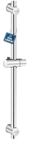 Feligio Duschstange 100cm Edelstahl 304,Brausestange mit Duschkopfhalterung | 360°Drehbare, Höhenverstellbare Duschhalterung, Anpassung an Bestehende Bohrlöcher, Gebürstetes Silber