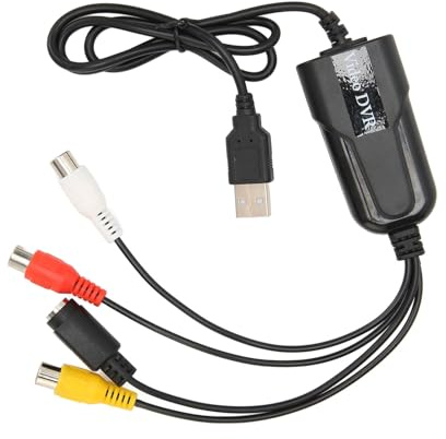 ZDETGU Carte Vidéo USB pour PC – Convertissez VHS, DV, Magnétoscope en Numérique avec ou Entrée S-vidéo pour et Mac