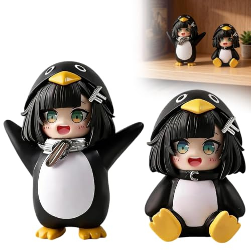 Anime Game Figur, Figur, 2 Stück Das Modell, Niedlicher Pinguin-Actionfigur, Weihnachtsschmuck für Schreibtisch, Dekoration, Geschenk