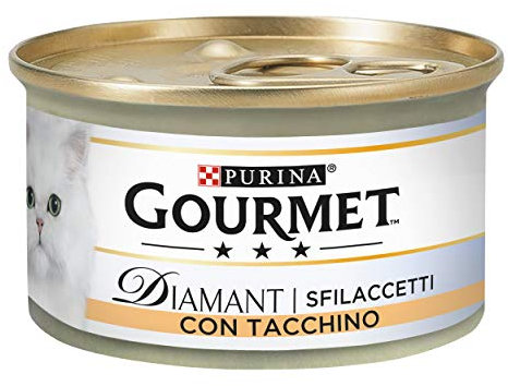 Purina Gourmet Diamant Nourriture Humide pour Chats Défilants avec Dinde, 24 boîtes de 85 g
