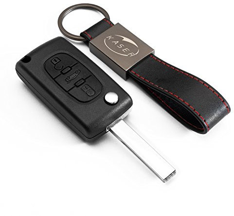 KASER Cover Guscio Scocca Chiave Telecomando 3 Tasti per compatibile per Peugeot 107 207 307 407 308 409 407 607