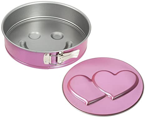 Zenker Molde desmontable con 2 bases decorar en acero con revestimiento antiadherente Ilag. Rosa y gris. 26x6,5cm. 1 ud.