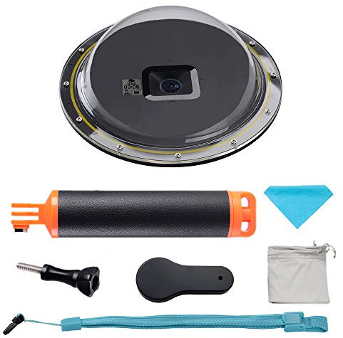 Suptig - Dome per GoPro Hero 7 black Hero 6 Hero5 con custodia impermeabile e impugnatura galleggiante per fotografia subacquea