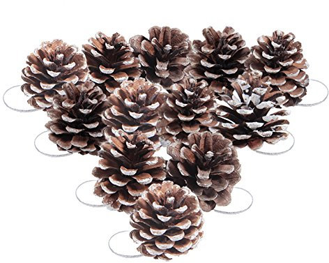 LAEMILIA Tannenzapfen, Weihnachtskugeln, Weihnachtsbaum, Party, hängende Dekorationen, Ornament, Heimdekoration, 12 Stück, schwarz, 12 Stück