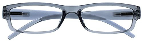 OPULIZE ACE Lesebrille Grau Leicht Komfortabel Leser Herren Damen Lesehilfe R32-7 +1.00