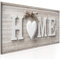 decomonkey Bilder Home Holz 100x40 cm 1 Teilig Leinwandbilder Bild auf Leinwand Vlies Wandbild Kunstdruck Wanddeko Wand Wohnzimmer Wanddekoration Deko Herz Vintage