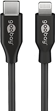 goobay 39426 Lightning - Câble de charge et de synchronisation USB-C™ 2 m Noir - Câble MFi pour Apple iPhone/iPad Noir