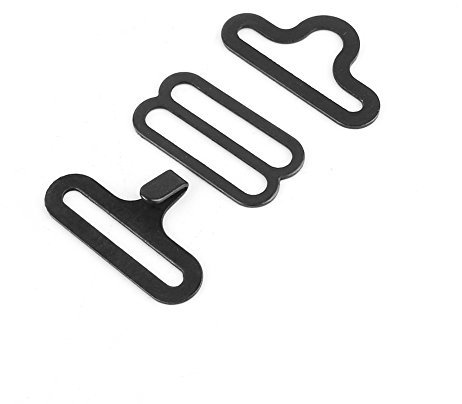 TOPINCN 50 Sätze Fliege Hardware Krawatte Clip Fliege Clips Galvani Metall Einstellbare Haken Verschluss für Krawatte Strap (Schwarz)