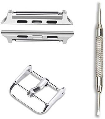 ONELANKS Kit connettore adattatore per Apple Watch per 42mm/44mm/45mm Clip con fibbia in metallo sostituibile con barra a molla