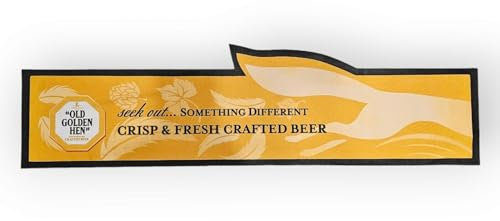 Generic Old Golden Hen Bier Barmatte 90x24cm Unterleger Gummi Fleece Crafted Beer, V0011