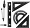WANTOUTH 4 Stücke Lineal Set Zeichendreieck Aluminium Zeichnungsset Zeichnen Lineal Set mit 1 Stück Geometrie Zirkel Geometriezirkel für Studenten Technische Zeichnungen