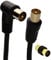 kenable RF Right Angle TV Aerial Freeview Plug Video Cable & Coupler GOLD 1.5m Black [1.5 metres]