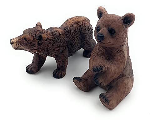 Onwomania Polyresin Figur Braunbär Bär Grizzly Tier Dekofigur aus Polyresin Braun 6,5 cm