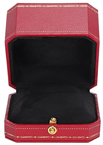 Brrnoo Ring-Geschenkbox, Exquisites Aufbewahrungsdisplay Elegantes Einzelring-Etui für zur Hochzeit(Rote Einzelringbox)