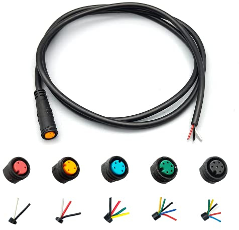 HUDAMZKY Ebike Cable Extension Julet Female Male 2/3/4/5/6 Pin Ebike Extension Connector Waterproof Plug Electric Bicycle Display Throttle PAS Ebike Parts Extend Cable (3Pin Female)