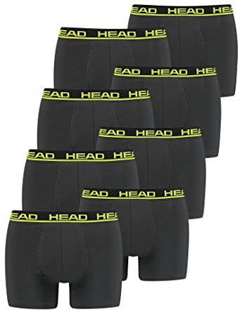 HEAD Herren Boxershorts Unterwäsche 8P (Phantom / Lime Punch, M)