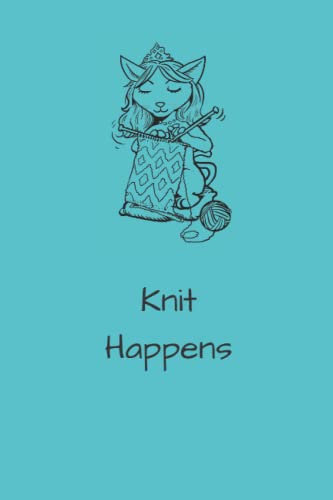Notebook with Knitting Quote - Knit happens