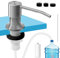 Dosificador Jabon, WJUAN Acero Inoxidable Push-on Dosificador Jabon Cocina con Tubo Silicona 100cm, Botella Bomba ABS 500ml, 3 Tapones Calibre y Tapones Sellados