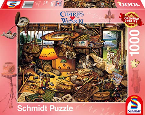Schmidt Spiele 59994 Charles Wysocki, Max in den Adirondacks Mountains, 1000 Teile Puzzle