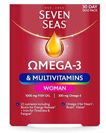 Seven Seas Omega-3 and Multivitamins Woman 30 Day 60 Capsules/Tablets Duo Pack