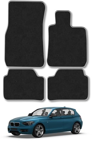 BMW 1 Series (2011-2019) [Hatchback] Carpet Car Mats | Grey Edge Trim Tailored Fit Floor Mats Full Coverage Protection Accessories Easy Clean Anti Slip Made in the UK