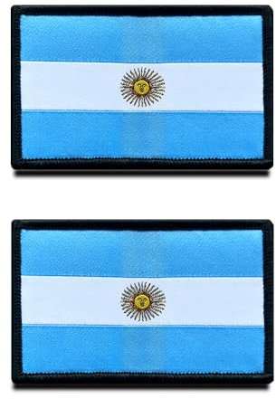 2 Pcs Bandera de Argentino Argentinos Parche Gancho y Lazo Bordado Nacional Emblema Parche para el Equipo de Ropa Abrigo Mochila Gorras Viajes Hombro Ciclista Táctico Militar