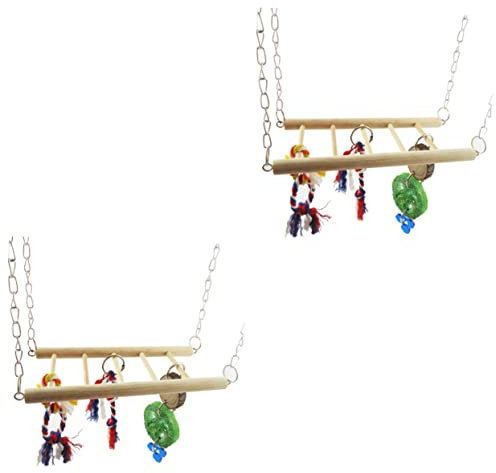 POPETPOP 2 Stücke Holz Schaukel Brücke Für Papagei Hamster Tier Spielplatz Leiter Spielzeug Für Gerbil Ratte