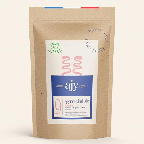 AJYRRÉSISTIBLE BIO | Complément minceur | Guarana, Acerola, thé vert & Nopal | Fait en France | 60 gélules, 1 mois