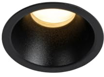 Qazqa Einbaustrahler, Einbauleuchte - Dept - Schwarz, max. 50W, Geeignet für LED, 6.5cm, Rund, IP44, Ideal als Flur, Küche lampe und Schlafzimmerlampe