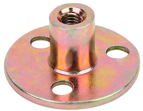 5 Teiliges FlanschmutternSet mit 3 Löchern Verzinktem Eisen Runder Sockel T Muttern Set für Möbelbefestigung und Verbindung M6, M8, M10 (M6)