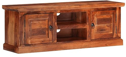 vidaXL Meuble TV avec Portes 112x30x40 cm Bois d'acacia Massif