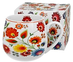 DUO ETNO Fassbecher 430 ml ŁOWICZ New Bone China Porzellan