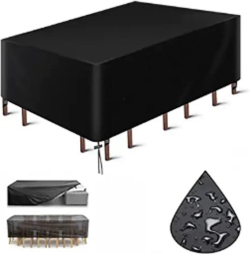 KEPPD Gartenmöbel Abdeckung 110x110x70cm,Schutzhülle Gartenmöbel Wasserdicht,Winddicht,UV-Beständiges,420D Heavy Duty Winddicht, Schutzhülle Abdeckplane,Abdeckplane für Gartenmöbel Outdoor-XXL