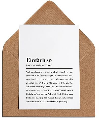 Einfach So Definition: Klappkarte mit Umschlag