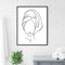 HTWLMM Abstraktes Frauengesicht Leinwand Bilder Schwarz-Weiß Strichzeichnung Malerei Poster Kunstdruck für Wohnzimmer Wohnkultur Wandbilder Deko (Rahmenlos) (Kein Rahmen,70X90CM)