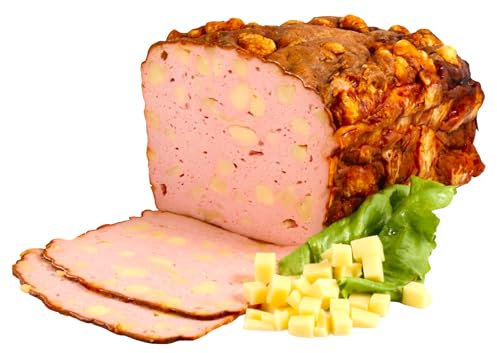 Landmetzgerei Schiessl's » Käse-Leberkäse « 1000g | »Kasleberkas« ein Klassiker aus Österreich | mit echtem Goldsteig Emmentalerwürfeln, im Ofen wunderbar knusprig gebacken! (1000g)