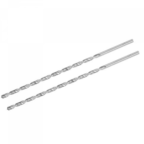 TA-VIGOR 2Pcs 5mm Extra Long Twist Drill Bits, 250mm Length High-Speed Steel HSS Straight Shank Spiral Drill Bits for Wood Metal Aluminum Plastic