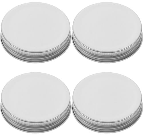 LIFKOME 4 Stück Ball Mason Jar Ersatzdeckel Edelstahl Keimsprossen Glasdeckel Mouth Mason Jars Ersatzdeckel Schraubdeckel Ersatzdeckel Für Schraubgläser Weckgläser Flasche Fest