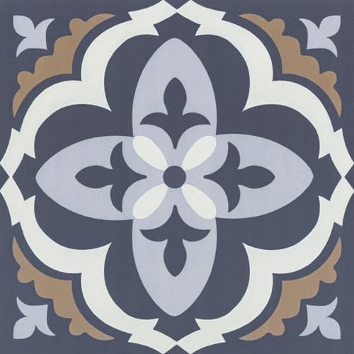 Peel and Stick Floor Tiles Self Adhesive Floor Tile Vinyl Flooring Vintage Blue for Living Room Bathroom Corridor 30x30 24pcs(2.16㎡)