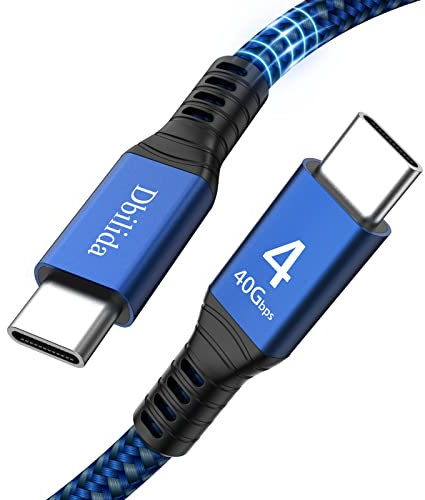 Dbilida 240W Thunderbolt 4 Kabel 0.3M, 40Gbps USB 4 8K@60Hz, 4K@144Hz, PD3.1, Kompatibel Mit Thunderbolt 3, USB C für iPhone 15 Pro/Max, Hub, Dock, MacBook, SSD, eGPU