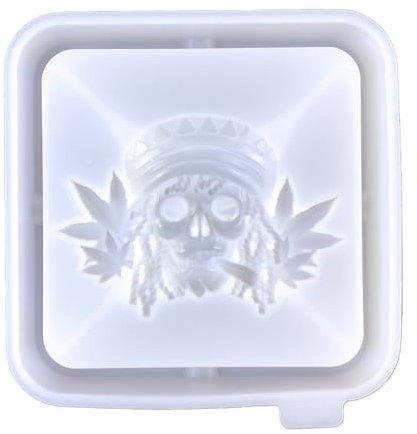 Avejjbaey Totenkopf-Blatt-Aschenbecher-Form, leicht zu reinigende Silikon-Gussform, handgefertigte Bürozubehör-Form für