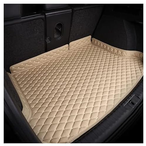 MNBHJGR Auto Leder Kofferraummatte für BMW X3 G01 2018-2024, rutschfest Kofferraumwanne Kofferraum Schutzmatte Kofferraumschutz Interieur ZubehöR,D/Beige