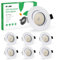 Bojim LED Einbaustrahler 230V Dimmbar, Warmweiß 3000K, 68 mm - 80 mm Lochdurchmesser, 5.5W Spot Ultra Flach 30 mm, Einbauspot Deckenspot Schwenkbar für Küche, Zimmer, Living room, 6er