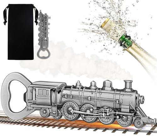 LULLEA Eisenbahn Geschenke, Zug Flaschenöffner, Dampflok Flaschenöffner Lustig, Personalisierte Geschenke für Männer Zug Fans, Vatertagsgeschenk Geburtstagsgeschenke Weihnachtsgeschenke für Männer