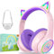LOBKIN Auriculares Niños con Bolsa, Inalámbricos y con Cable, Auriculares Bluetooth Niños Niñas Plegables Ajustable para Escuela, Viajes